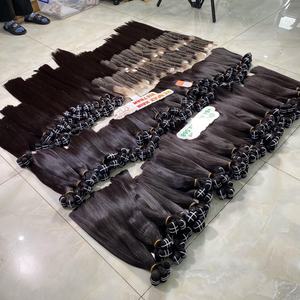 Sortie d'usine Extensions de cheveux à double trame Faisceau de cheveux humains droits pour la fabrication de perruques Vendeur vietnamien - Product Image 3