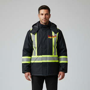 เสื้อแจ็คเก็ตทำงานกันน้ำสำหรับฤดูหนาว เสื้อคลุมนิรภัยสำหรับช่าง ช่างกล ผู้ชาย แบบสะท้อนแสง ความปลอดภัยสูง สำหรับงานก่อสร้าง  สามารถสั่งทำได้ - Product Image 2