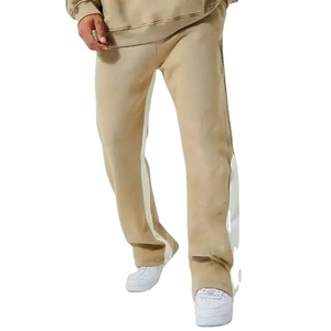 Best Quality Breathable Solid Color Hot Sale Men Training Jogging Wear Comfortable Blank Design Flared Style <b>Tracksuit</b> Set - Product Image 3
