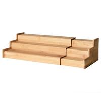 Supports uniques de stockage d'assaisonnement à trois couches en bois de bambou sur mesure pour la cuisine, le restaurant, le sel et le poivre, le pot à épices, support en bois