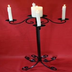 Candelabro de hierro antiguo con forma de Menorah, soporte de vela de lujo único, estándar - Product Image 6