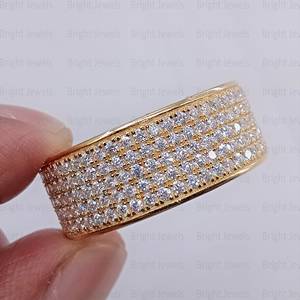 3 ctw vòng cắt VVS1 phòng thí nghiệm phát triển kim cương đầy đủ vĩnh cửu năm hàng của người đàn ông ban nhạc Nhẫn đính hôn kỷ niệm Nhẫn người đàn ông kim cương đồ trang sức - Product Image 6