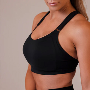 Sujetador deportivo corto de un hombro con Tirantes ajustables Sujetador de yoga inalámbrico de secado rápido Compresión Estilo sexy Sujetador corto de fitness de talla grande - Product Image 5
