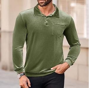 RABUSH SPORTS Camiseta Deportiva de Golf de Primera Calidad, Terciopelo, Talla Grande, Manga Larga, Estilo con Bolsillo Delantero, Transpirable para Hombre - Product Image 3