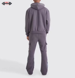 Ensembles de survêtements délavés à l'acide pour hommes 100% coton lourd coupe-vent bas prix vente en gros - Product Image 3