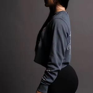 Camiseta de manga corta para mujer con cuello redondo de manga larga de corte clásico Camiseta de algodón para mujer - Product Image 6