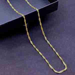 Collier en laiton torsadé plaqué or micro 14K 18K 24K, design moderne, pour femme, vente en gros - Product Image 2