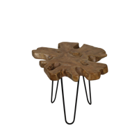 Table ovale gonflable éco-responsable moderne et minimaliste avec plateau en teck Gubuk Bali F011018 pour le mobilier de la maison, salon