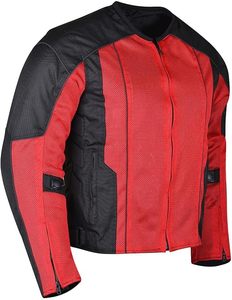 Chaqueta de moto personalizada roja para todas las estaciones para mujer Forro extraíble a prueba de viento Tallas grandes OEM Motocicleta textil negra personalizada - Product Image 1
