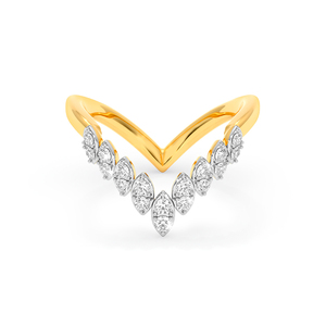 Bague à empiler diamant Marquise La bague couronne de diamant - Product Image 1