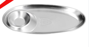 Plato Ovalado para Aperitivos y Salsas, Diseño Artesanal 2026, Acabado en Plata Metálica Premium, para Hogar, Hotel y Restaurante - Product Image 4