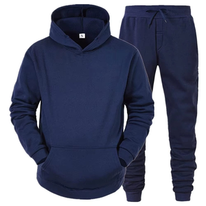 Ensemble de sport d'hiver pour homme personnalisé, vêtements de sport décontractés à capuche avec motif imprimé uni, nouveau design, survêtement actif - Product Image 1