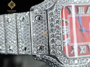 นาฬิกาหรูหราสไตล์ฮิปฮอป ประดับเพชรเทียมแบบอัตโนมัติ ตัวเรือนสแตนเลสสตีล ระบบกลไก  ฝังเพชรโมอิสซาไนต์คุณภาพสูง - Product Image 4