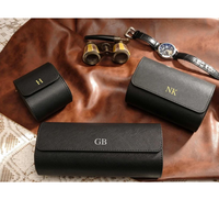 Hand gefertigtes echtes Leder Roll-up Storage Uhrengehäuse Schutz, 3 Slots Design für Armbanduhren Geschenk boxen Großhandel