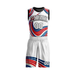 Ensemble de maillots de basket-ball en polyester sublimé en gros avec nom et numéro d'équipe - Product Image 1