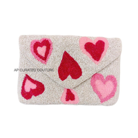 Pochette à fermeture éclair perlée faite à la main pour la Saint-Valentin, personnalisable, qualité supérieure, sac cadeau de mariée pour une utilisation quotidienne élégante