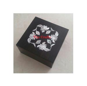 Boîte de rangement de bijoux de couleur noire en bois Boîte à bijoux de forme carrée de qualité exclusive en gros - Product Image 2