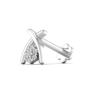 Solid 14K White Yellow Rose <b>Gold</b> <b>Nose</b> <b>Stud</b> Pin 0.05CT Natural Diamond Wedding Engagement Body Piercing Jewelry Perfect Gift for - Product Image 3