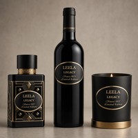 Étiquette Métallique Autocollante Personnalisée de Luxe Vintage en Aluminium, Qualité Alimentaire, pour Bouteille de Parfum, Durable, Étanche, Haute Résistance