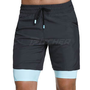 Pantalones cortos de dos pisos informales sólidos de etiqueta privada de alta calidad de secado rápido ecológico ligero bajo MOQ último diseño gran oferta - Product Image 6