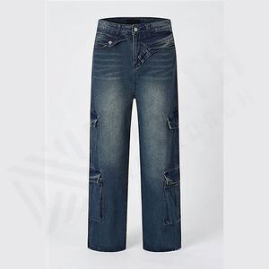 Pantalones Vaqueros de Mezclilla Personalizados de Alta Calidad para Hombre, Pantalones de Moda Premium con Estampado de Cintura Alta, Estilo Vintage Lavado, Bolsillos, Color Personalizado - Product Image 1