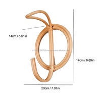 Groothandel Enkelvoudige Klassieke Stijl Rotan Wandhaak Hanger Ecologisch Roestbestendig Duurzaam Aanpasbaar Keukenjas Tas
