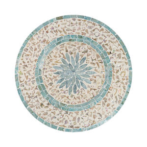 Best Selling <b>Round</b> Shape Set of 6 Aqua Mother of Pearl Charger Plates for Dinner Party Wholesale Vietnamese Handicraft - Product Image 1