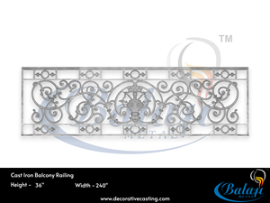 Royal Cast Iron Modern Balcony Railing Panel with Smooth Grey Polished Finish and 5-Year Warranty for Elegant Home Exteriors - Product Image 6