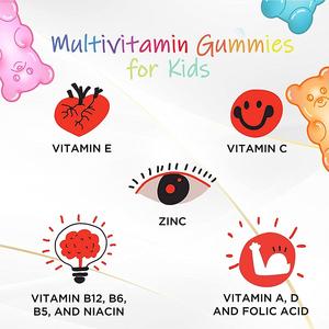 Bambini Formula frutta naturale pectina Daily Gummies multivitaminico Vegan vitamina <span class=keywords><strong>A</strong></span> B C D E zinco acido folico per l'immunità - Product Image 5