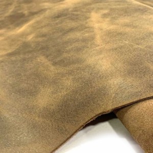 Oem Fabriek Gemaakt Rijke Graan Brown Waxed Antiqued Verontruste Koeienhuid - Product Image 2