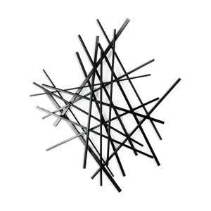 Sculpture murale géométrique en métal pour la décoration intérieure moderne Panneau de suspension mural élégant Salon Chambre à coucher Accent intérieur - Product Image 1