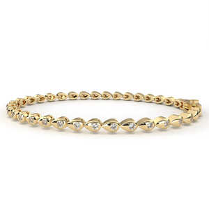 Magnifique bracelet et jonc en or 18 carats avec diamants de laboratoire - Product Image 1