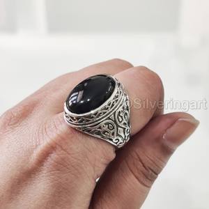 New Exclusive Men's <b>Ring</b> Natural Black Onyx Gemstone December Birthstone <b>Ring</b> <b>Arabic</b> Christmas Jewelry 925 Sterling Silver <b>Ring</b> - Product Image 5