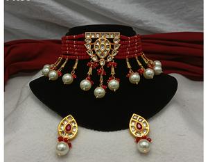 Ensemble de mariée de luxe Royal Elegance Imperial Radiance Kundan Set Collier avec boucles d'oreilles pour femmes et filles - Product Image 2