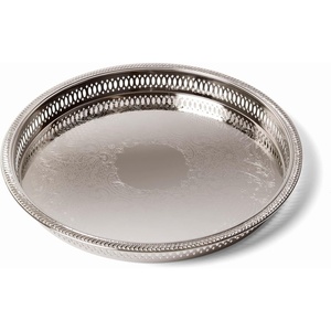 ถาดเสิร์ฟงานแต่งงานทรงสี่เหลี่ยมผืนผ้า ดีไซน์ทันสมัย ตกแต่งลายตอกแบบนิกเกิลชุบ  ใช้งานได้หลากหลาย  ลายดอกไม้/ผลไม้ - Product Image 4