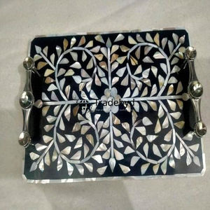 Tradebyd Bandeja de nácar hecha a mano Bandeja decorativa Premium para entusiastas de la decoración del hogar - Product Image 5