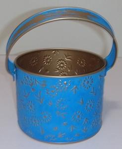 Jardinière en métal moderne dorée et bleue en relief - Design feuille de Monstera Pot de fleurs décoratif pour la décoration intérieure de jardin d'intérieur Jardinières - Product Image 5