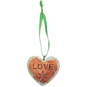 Or paillettes métal coeur lune découpe ornement suspendu pour arbre de noël vacances mariage fête maison décoration cadeau pièce - Product Image 2