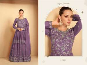 Mejor Tela Última Colección Excelente Desgaste Nuevo Diseñador Georgette Salwar Kameez Con Bordado Trabajo Exportador Mundial - Product Image 4