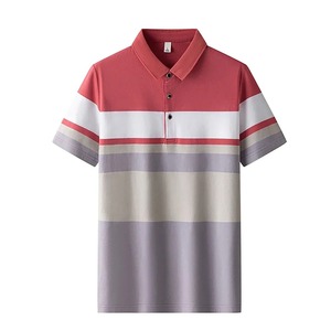 Nueva camiseta Polo para hombre con estampado de rayas, ropa sencilla para hombre, camisa holgada de manga corta informal de verano, sudadera de aliento a la moda - Product Image 5