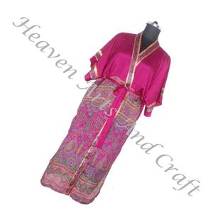 KL005 2024 colección de verano seda largo Vintage Sari Kimono largo ropa informal longitud completa Vintage Sari Kimono largo bohemio verano - Product Image 1
