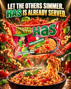 บะหมี่กึ่งสำเร็จรูปรสโบโลเนส ตรา HAS ขนาด 120 กรัม แบบก้อนเดียว พร้อมปรุงใน 5 นาที ฮาลาล/IFS/ฮาแคป - Product Image 4