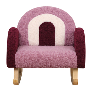 Silla Mecedora Acolchada para Niños con Estructura de Madera, Diseño Seguro, Silla Mecedora para Niños Pequeños para Sala de Juegos Interior - Product Image 2