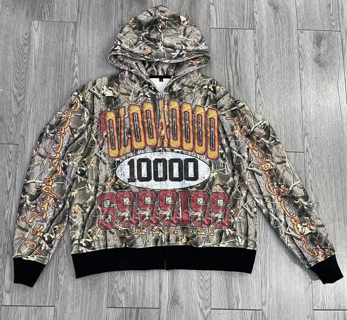Hooded Sweatshirt Roter Camouflage Hoodie Name Brand Zip Up Hoodie