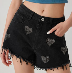 Customized Rhinestone Embroidery Women's Denim <b>Shorts</b> <b>Low</b> Price High Quality Ladies Casual Vintage Summer <b>Shorts</b> Ladies - Product Image 3
