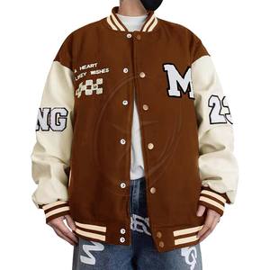 Chaqueta Varsity para hombre, chaqueta de bombardero de béisbol, ropa de calle a prueba de viento Unisex Vintage, abrigos con Patchwork Hipster Utility Tops - Product Image 3