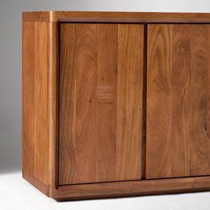 Almae Modern Solid Wood Sideboard Cabinet Sliding Door Buffet Storage Console Walnut Grain Dining Room Furniture - Product Image 6