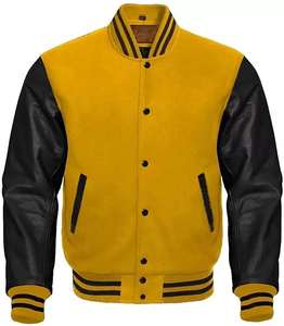 Chaquetas Varsity Letterman al por Mayor, Cuerpo de Lana, Mangas de Cuero Genuino, Invierno 2026 - Product Image 1