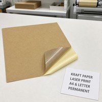 Étiquettes adhésives personnalisées en papier kraft imprimables au laser, feuilles d'autocollants A4, colle permanente pour emballage et expédition