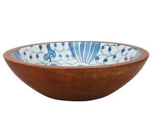 Axiom-cuenco de madera para ensalada y fruta, cuenco esmaltado con acabado de fruta para cocina, acentos para el hogar - Product Image 1